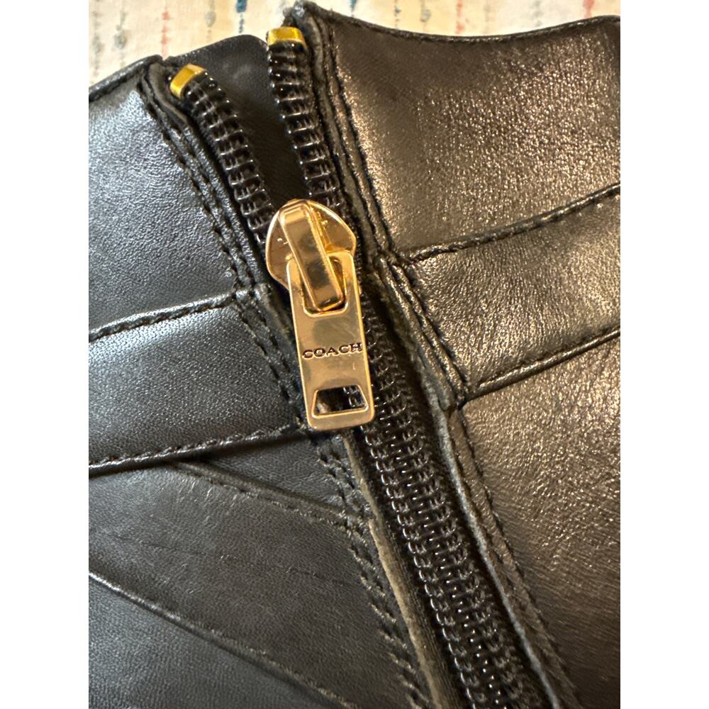 Coach Debi Black Leather Ankle Booties Size 7 - Picture 6 of 8